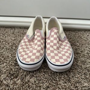 Pink and White checkered VANS